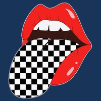 Checkerboard Red Lips Checkered Tongue Out Infant Baby Jersey Bodysuit