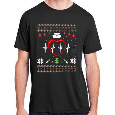 Cute Rn Lpn Icu Er Nurses Xmas Nurse Ugly Christmas Sweater Funny Gift Adult ChromaSoft Performance T-Shirt