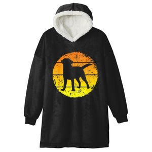 Circular Retro Labrador Owner Golden Black Lab Dad Mom Hooded Wearable Blanket