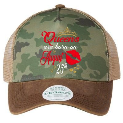 Cute Red Lip Print Queens Are Born On August 25th Virgo Gift Legacy Tie Dye Trucker Hat