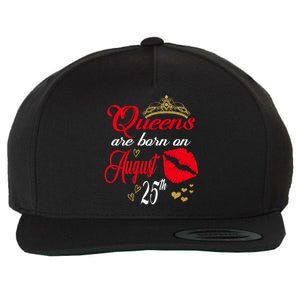 Cute Red Lip Print Queens Are Born On August 25th Virgo Gift Wool Snapback Cap