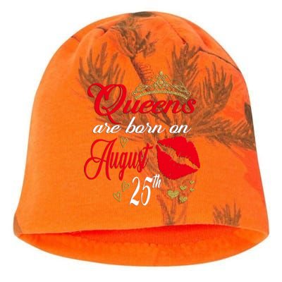 Cute Red Lip Print Queens Are Born On August 25th Virgo Gift Kati - Camo Knit Beanie