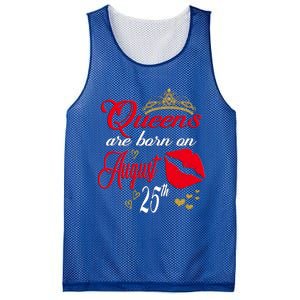 Cute Red Lip Print Queens Are Born On August 25th Virgo Gift Mesh Reversible Basketball Jersey Tank