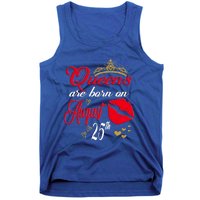 Cute Red Lip Print Queens Are Born On August 25th Virgo Gift Tank Top