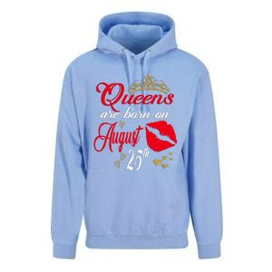 Cute Red Lip Print Queens Are Born On August 25th Virgo Gift Unisex Surf Hoodie