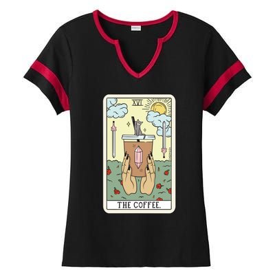 Coffee Reading (Light) Ladies Halftime Notch Neck Tee