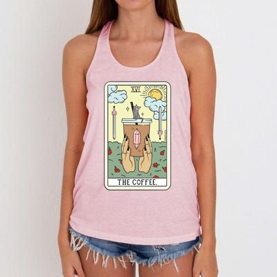 Coffee Reading (Light) Women's Knotted Racerback Tank