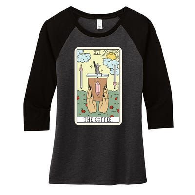 Coffee Reading (Light) Women's Tri-Blend 3/4-Sleeve Raglan Shirt