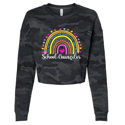 Counselor Rainbow Leopard Funny School Counselor Gift. Cropped Pullover Crew