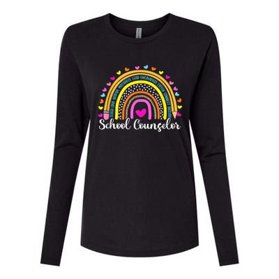 Counselor Rainbow Leopard Funny School Counselor Gift. Womens Cotton Relaxed Long Sleeve T-Shirt