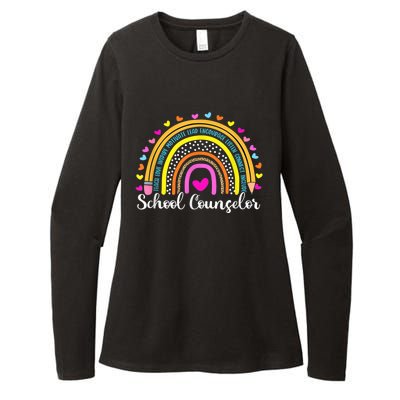 Counselor Rainbow Leopard Funny School Counselor Gift. Womens CVC Long Sleeve Shirt