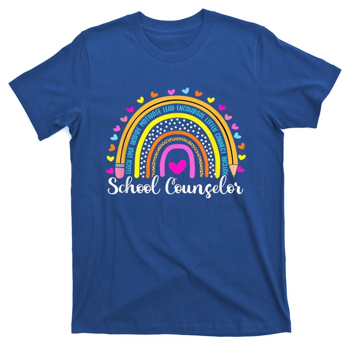 Counselor Rainbow Leopard Funny School Counselor Gift. T-Shirt