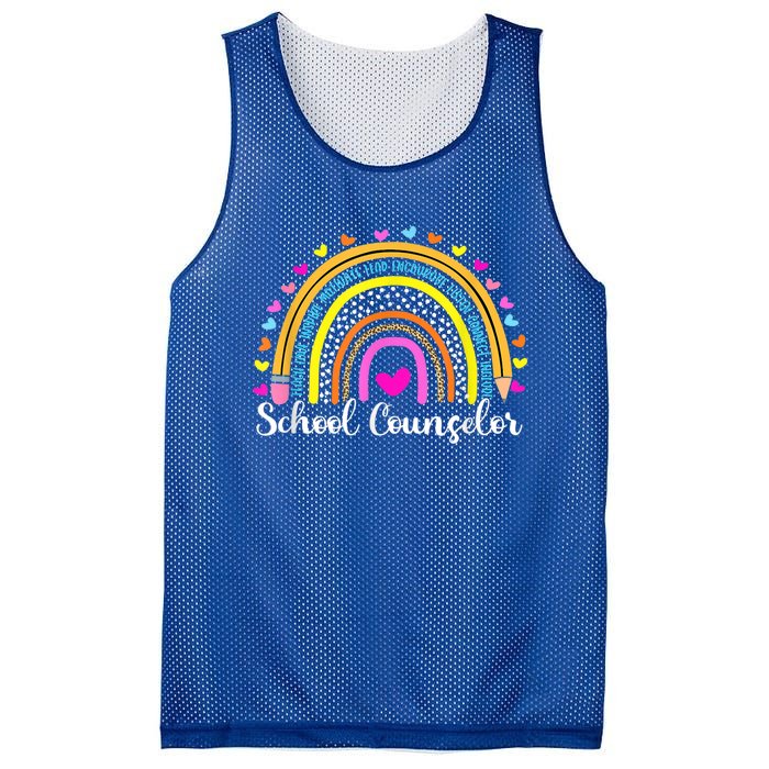 Counselor Rainbow Leopard Funny School Counselor Gift. Mesh Reversible Basketball Jersey Tank