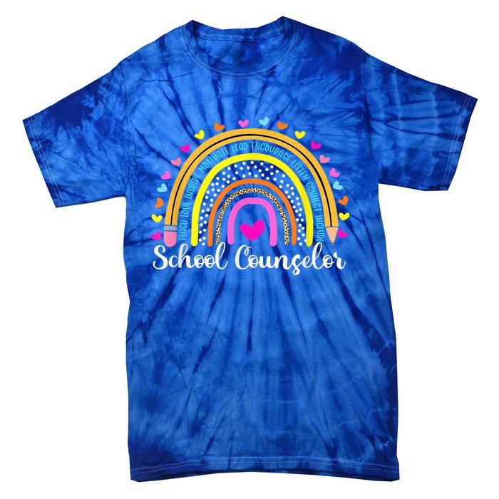 Counselor Rainbow Leopard Funny School Counselor Gift. Tie-Dye T-Shirt