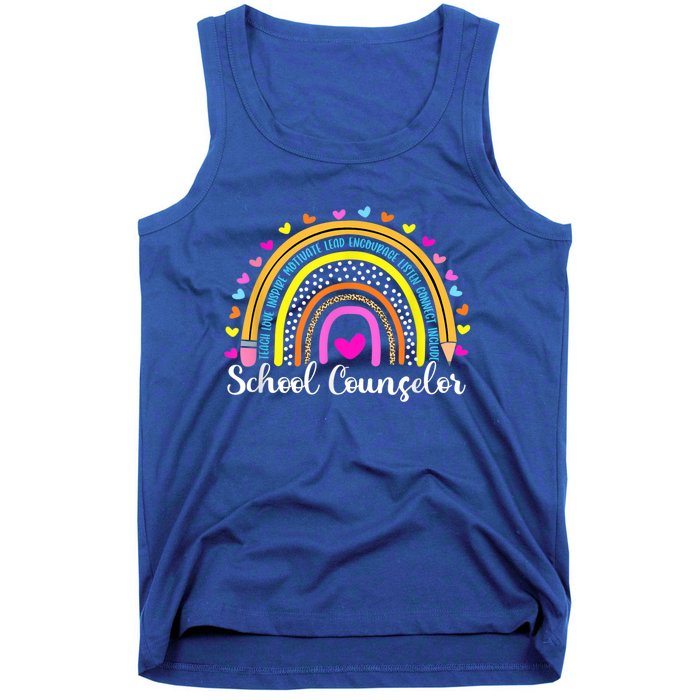 Counselor Rainbow Leopard Funny School Counselor Gift. Tank Top