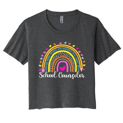 Counselor Rainbow Leopard Funny School Counselor Gift. Women's Crop Top Tee