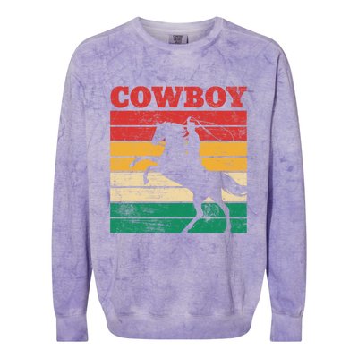 Cow Roping Lasso Riding Horse Lover Cute Gift Colorblast Crewneck Sweatshirt