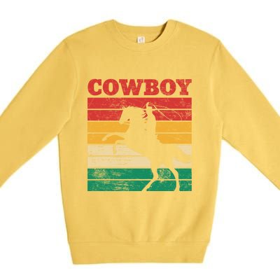 Cow Roping Lasso Riding Horse Lover Cute Gift Premium Crewneck Sweatshirt