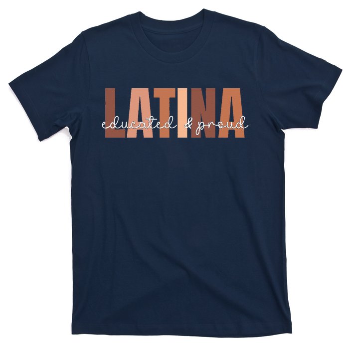 Cool Retro Latina Educated And Proud Latina Power T-Shirt