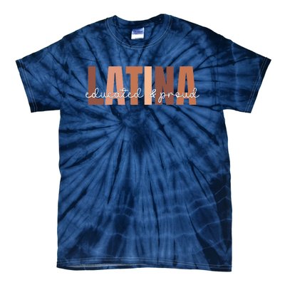 Cool Retro Latina Educated And Proud Latina Power Tie-Dye T-Shirt