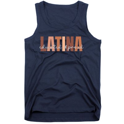 Cool Retro Latina Educated And Proud Latina Power Tank Top