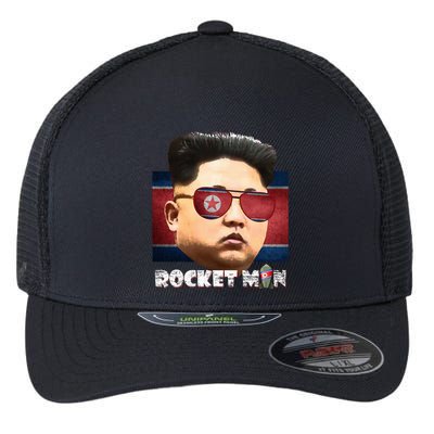 Cool Rocket Man Kim Jong Un Flexfit Unipanel Trucker Cap