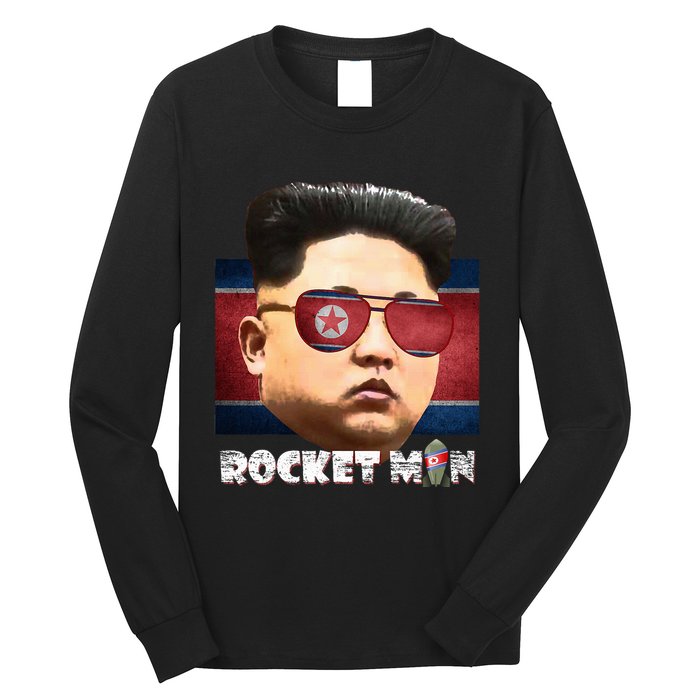 Cool Rocket Man Kim Jong Un Long Sleeve Shirt