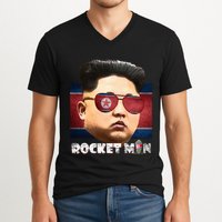 Cool Rocket Man Kim Jong Un V-Neck T-Shirt
