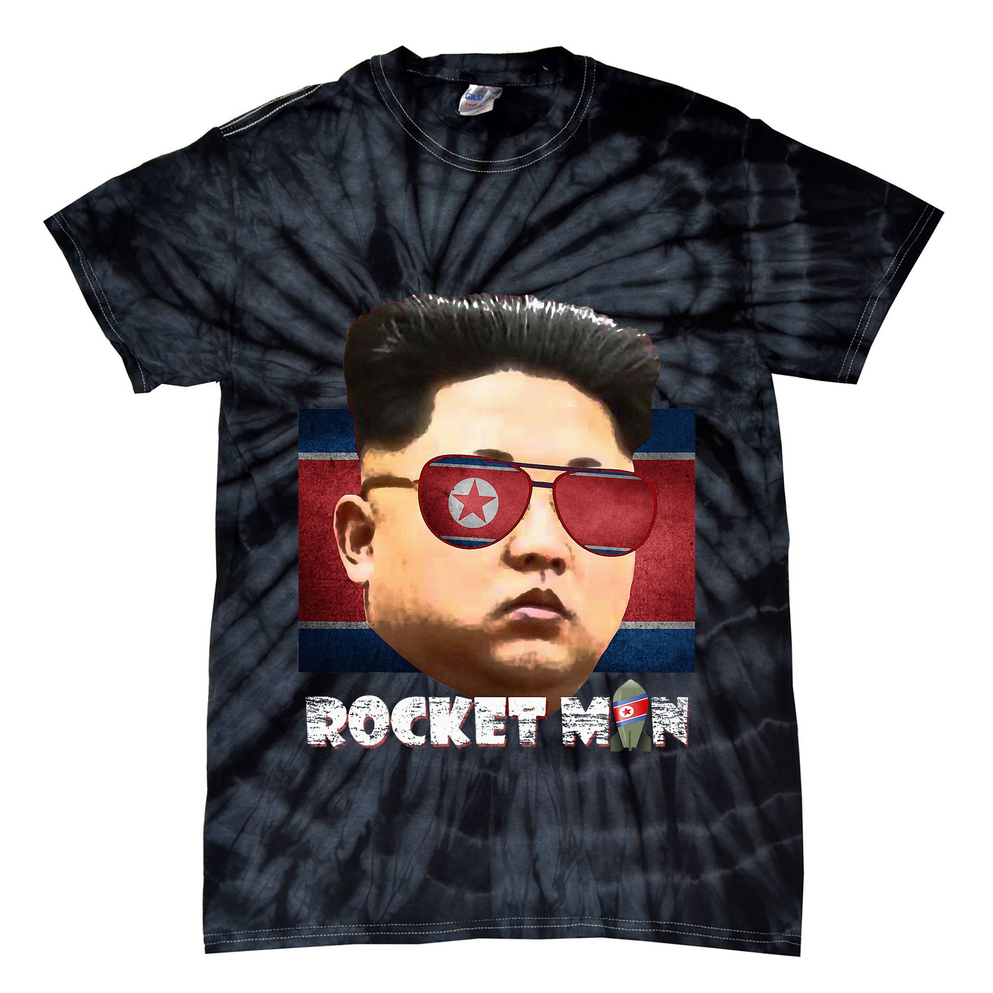 Cool Rocket Man Kim Jong Un Tie-Dye T-Shirt
