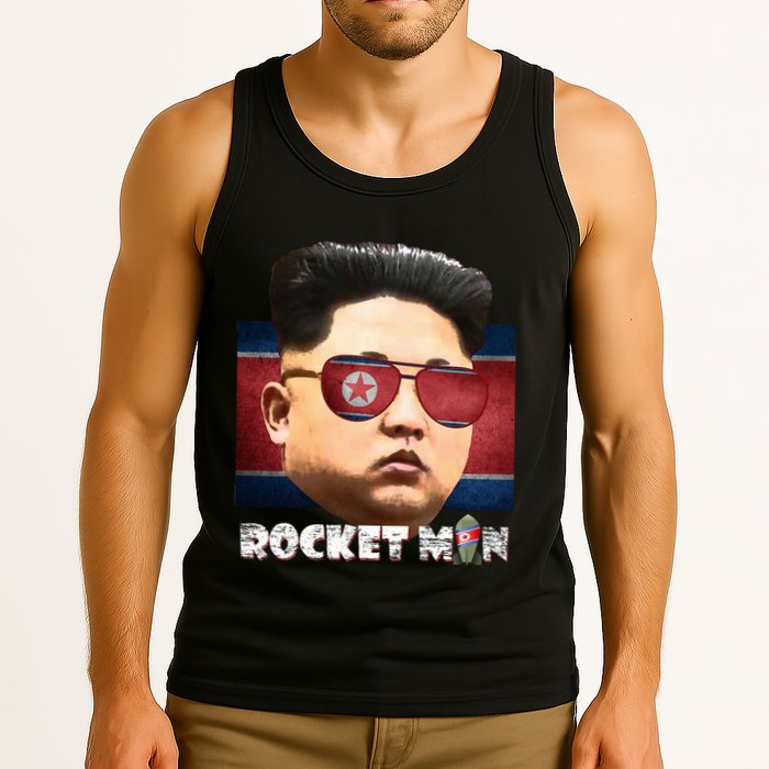 Cool Rocket Man Kim Jong Un Tank Top
