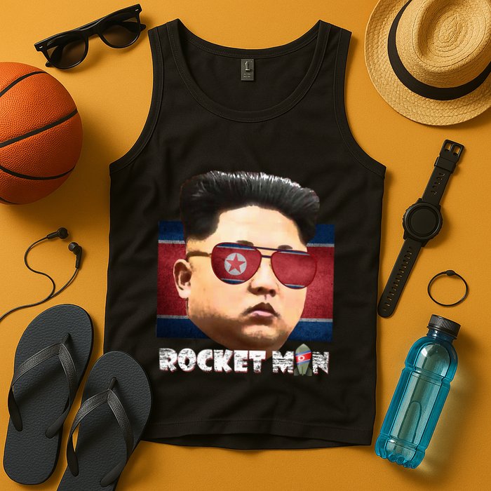 Cool Rocket Man Kim Jong Un Tank Top