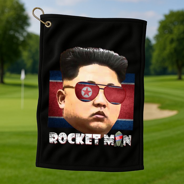 Cool Rocket Man Kim Jong Un Golf Towel