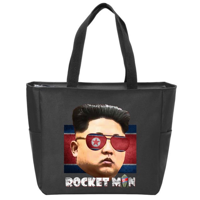 Cool Rocket Man Kim Jong Un Zip Tote Bag
