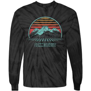 Connecticut Retro Mountain Hiking 80s Style Tie-Dye Long Sleeve Shirt