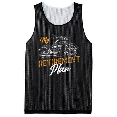 Classic Retired Motorcycle Biker My Retirement Plan Grandpa Mesh Reversible Basketball Jersey Tank