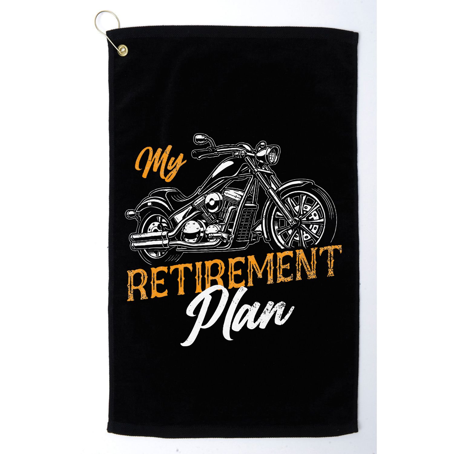 Classic Retired Motorcycle Biker My Retirement Plan Grandpa Golf Towel