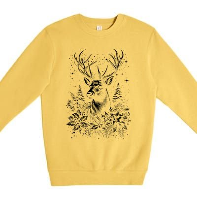 Christmas Reindeer Merry Christmas Xmas Morning Holiday Premium Crewneck Sweatshirt