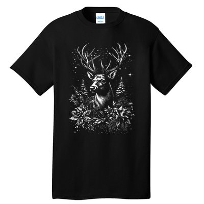 Christmas Reindeer Merry Christmas Xmas Morning Holiday Tall T-Shirt