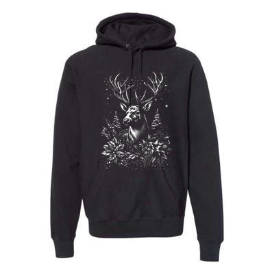 Christmas Reindeer Merry Christmas Xmas Morning Holiday Premium Hoodie