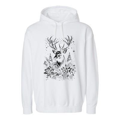 Christmas Reindeer Merry Christmas Xmas Morning Holiday Garment-Dyed Fleece Hoodie