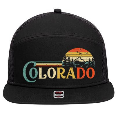 Colorado Rocky Mountain Sun Boulder Hiking 7 Panel Mesh Trucker Snapback Hat