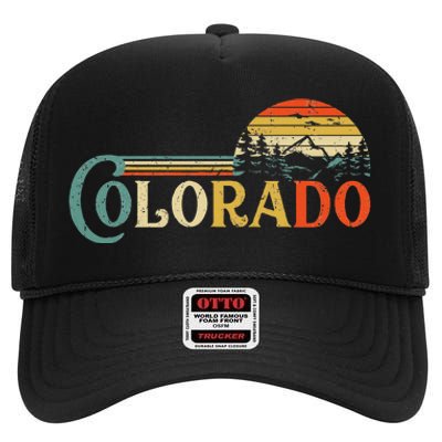 Colorado Rocky Mountain Sun Boulder Hiking High Crown Mesh Back Trucker Hat