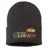 Colorado Rocky Mountain Sun Boulder Hiking Sustainable Knit Beanie