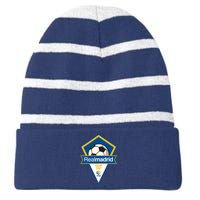 Cool Real Madrid Symbol Soccer Striped Beanie with Solid Band