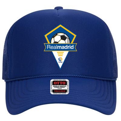 Cool Real Madrid Symbol Soccer High Crown Mesh Back Trucker Hat