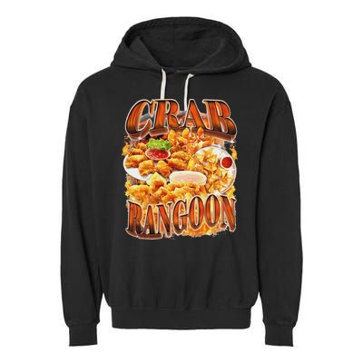 Crab Rangoon Meme Bootleg Rap Style 90s Vintage Funny 1990s Garment-Dyed Fleece Hoodie
