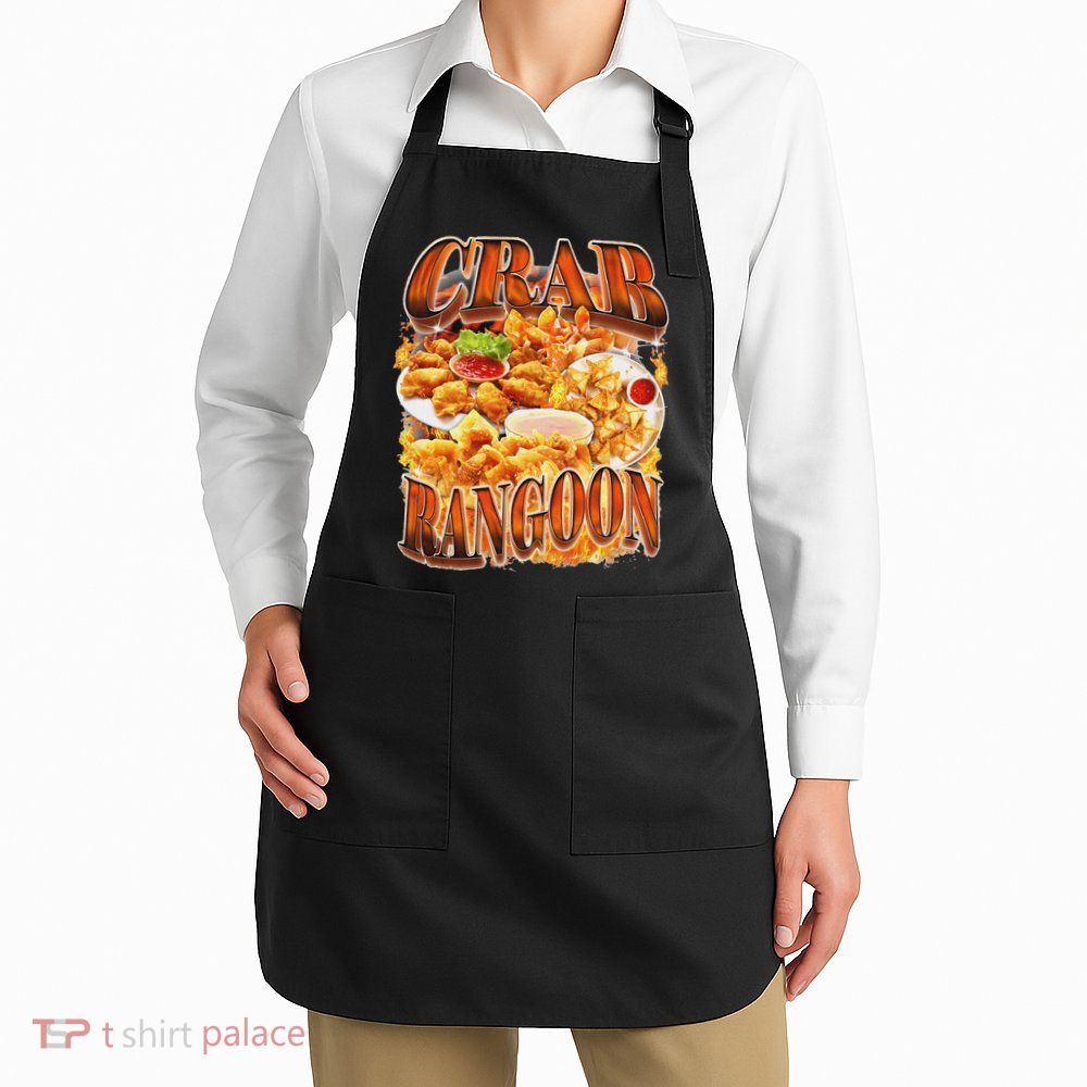 Crab Rangoon Meme Bootleg Rap Style 90s Vintage Funny 1990s Apron