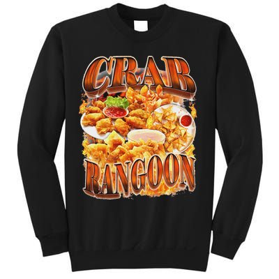 Crab Rangoon Meme Bootleg Rap Style 90s Vintage Funny 1990s Sweatshirt