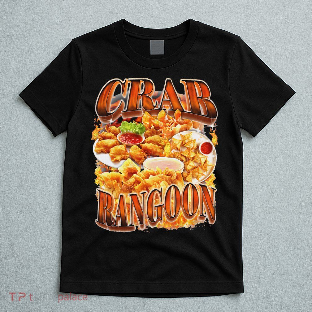 Crab Rangoon Meme Bootleg Rap Style 90s Vintage Funny 1990s T-Shirt