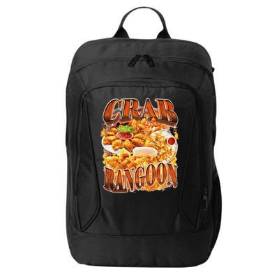 Crab Rangoon Meme Bootleg Rap Style 90s Vintage Funny 1990s City Backpack